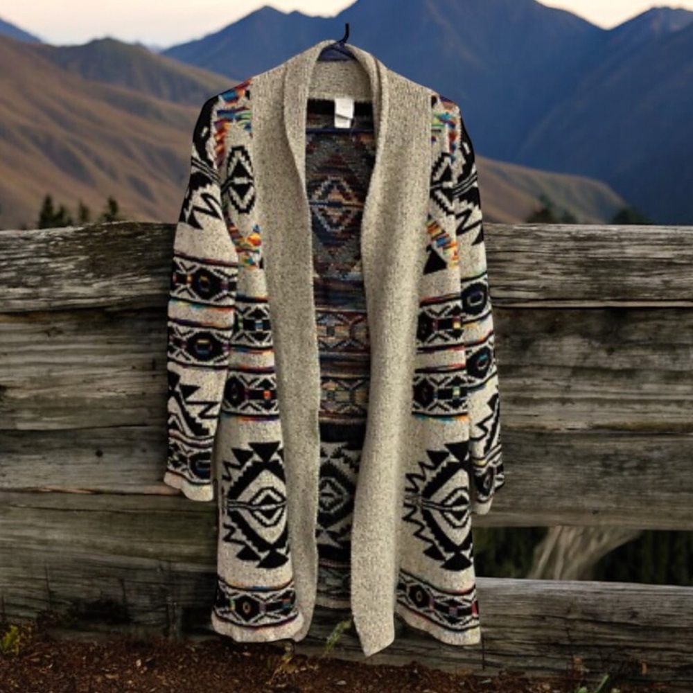 Anthropologie Northern Angel Aztec Duster Cardigan Sweater Women’s S‎